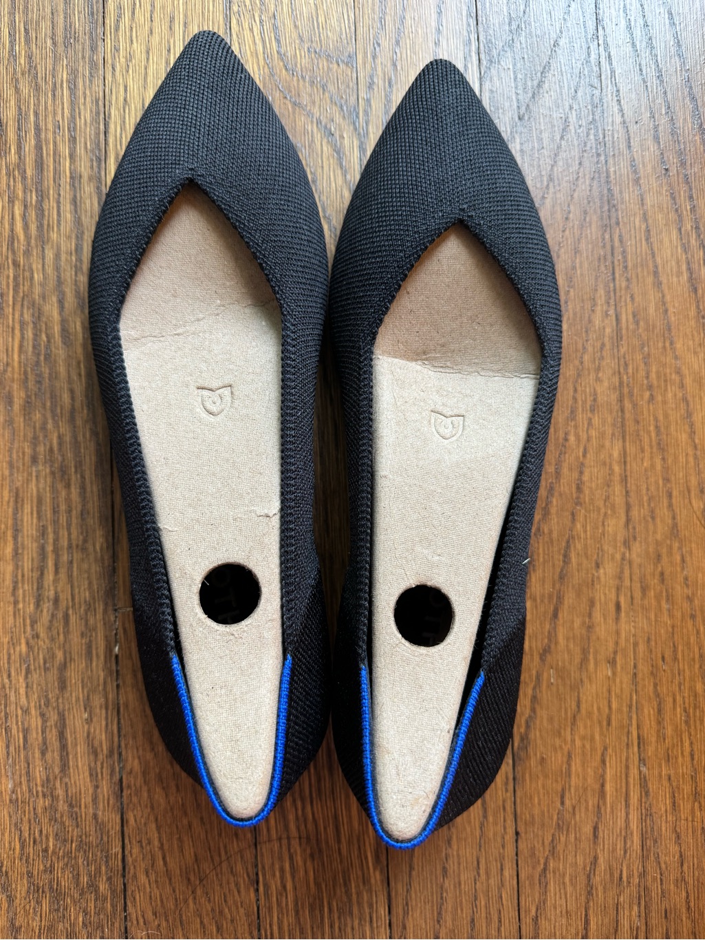 Like New - Rothy's The Point Ii Black Knit Flats - Worn Once! In Box.